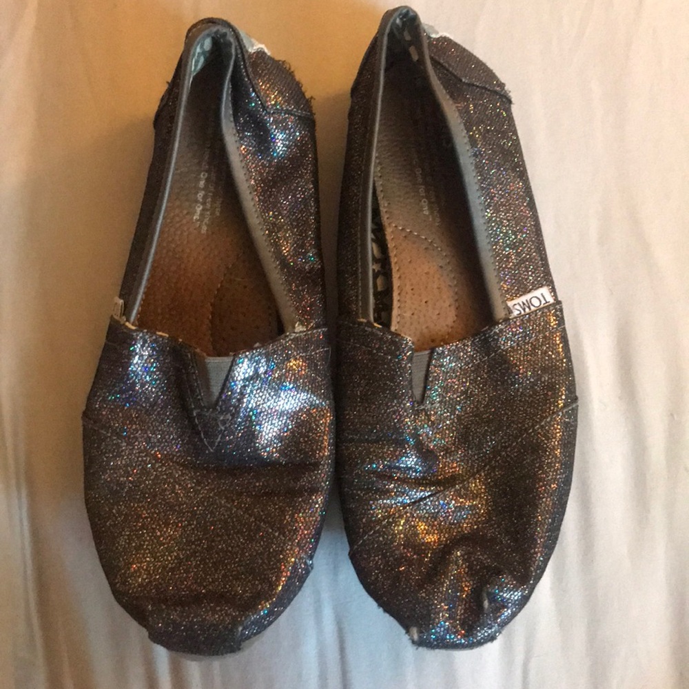 Toms multi color glitter flats 8M